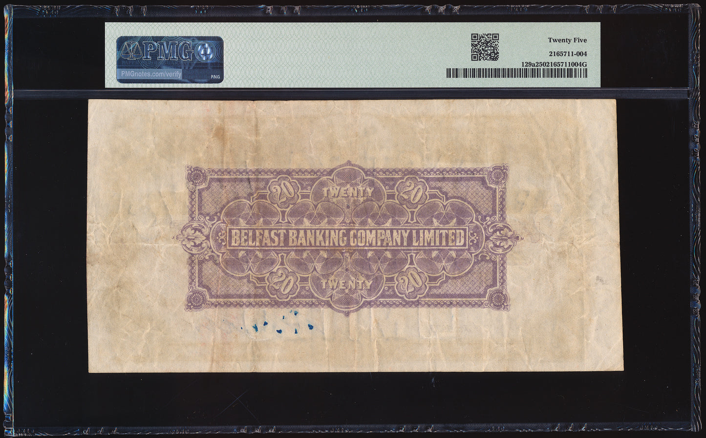 NORTHERN IRELAND P.129a NI304a 1923 Belfast Banking Co Ltd £20 VF25