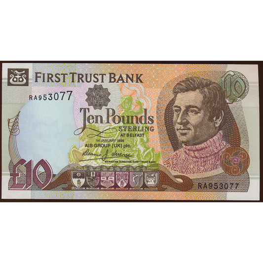 NORTHERN IRELAND P.136a NI412a 1998 First Trust Bank £10 UNC