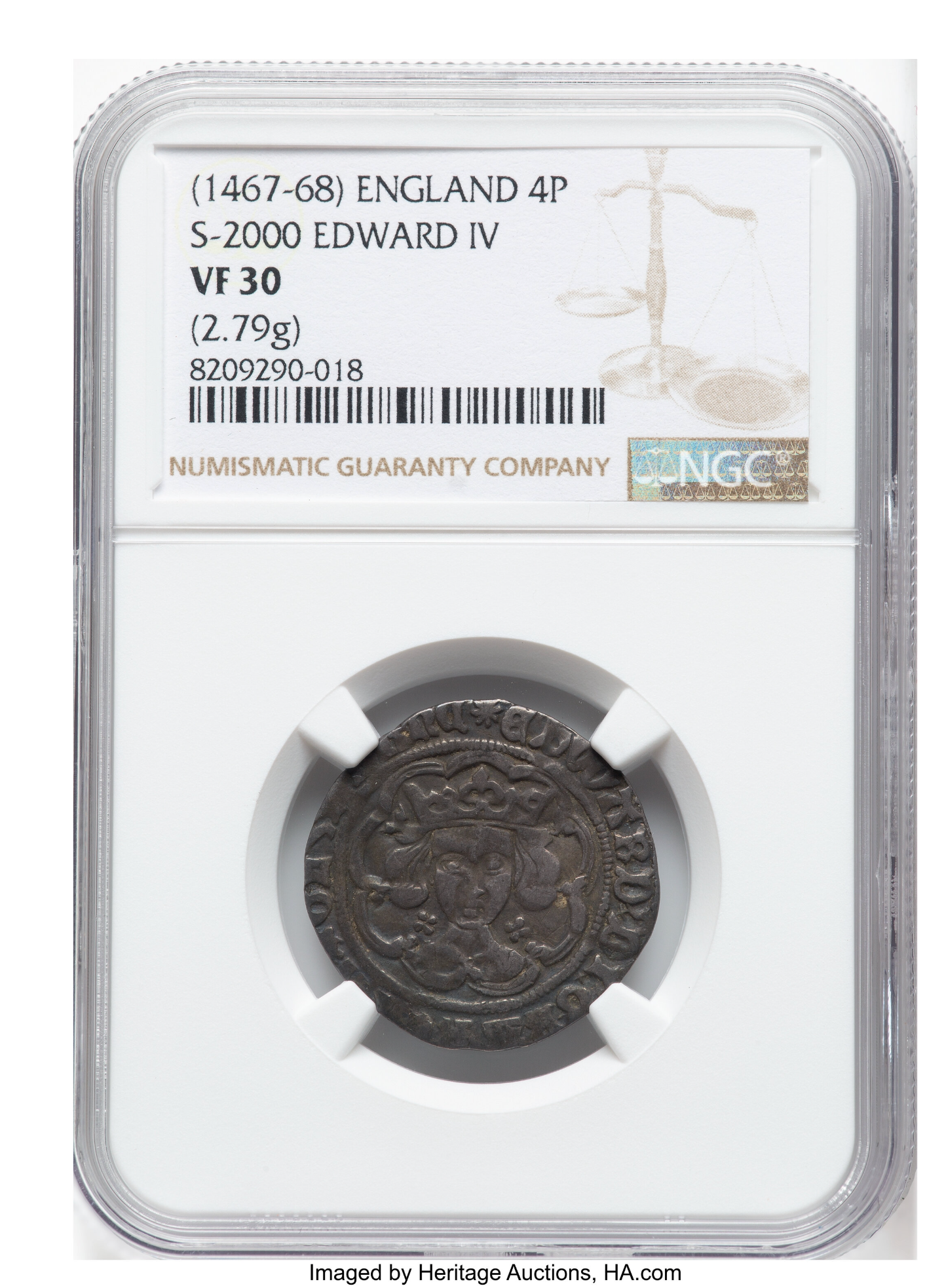 1467 - 1468 EDWARD IV Silver Groat S.2000 VF 30