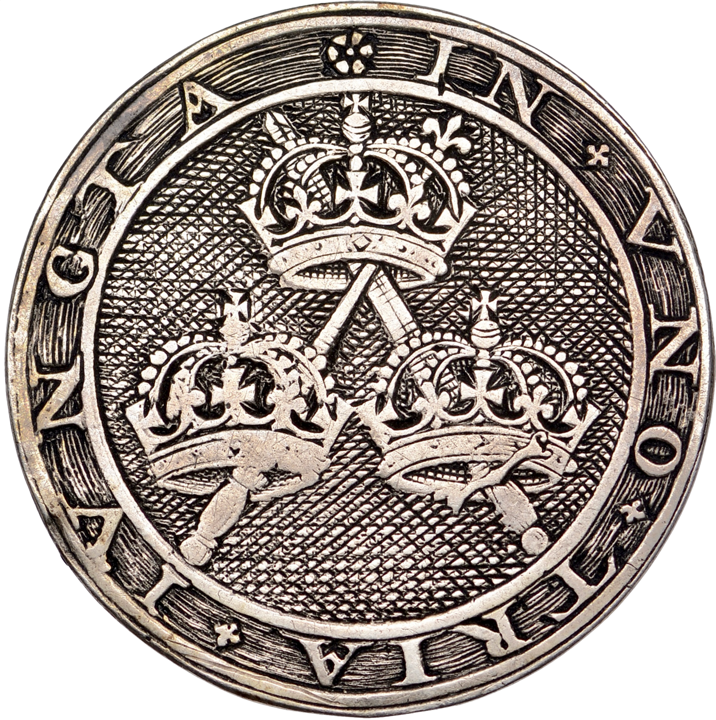 1625-1629 Charles I and Henrietta Maria 27mm silver counter by Simon van de Passe MI 378/278