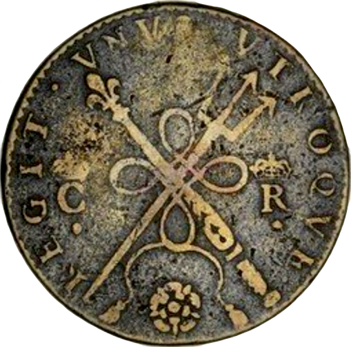 1628 Charles I Army and Navy Tribute 28mm copper medal by N Briot MI 250/26