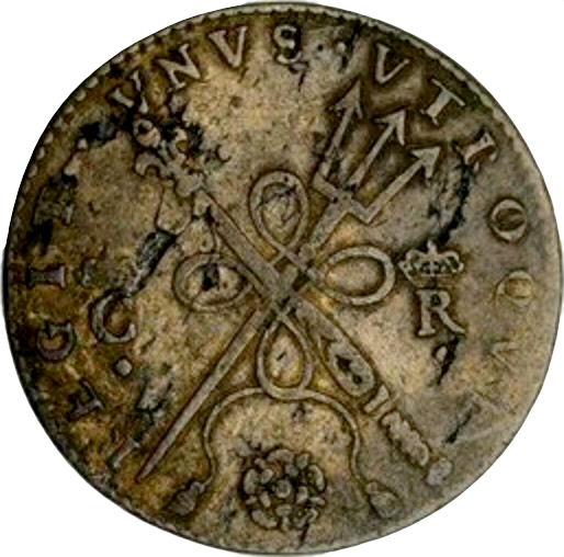 1628 Charles I Army and Navy Tribute 28mm copper medal by N Briot MI 250/26