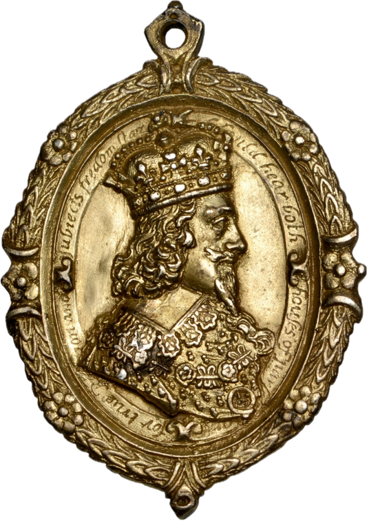 1642 Declaration of Parliament 54mm*38mm oval badge, a gilt electrotype copy cf. MI 292/108