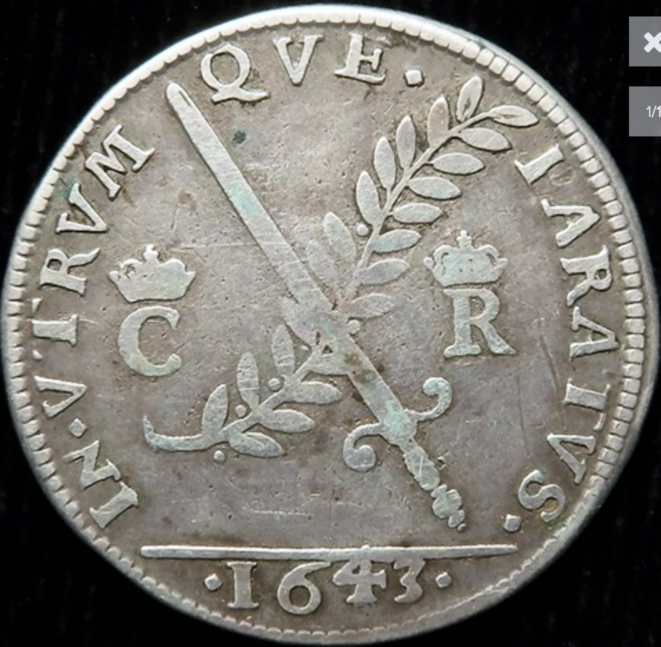 1643 Capture of Bristol, Peace or War 29mm silver medal MI 308/134 E142 GF