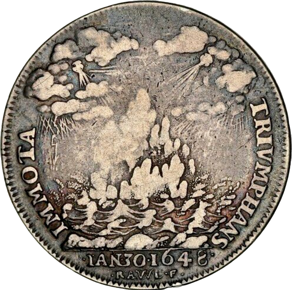 1649 Charles I death and memorial 28mm silver medal MI 341/190 E158