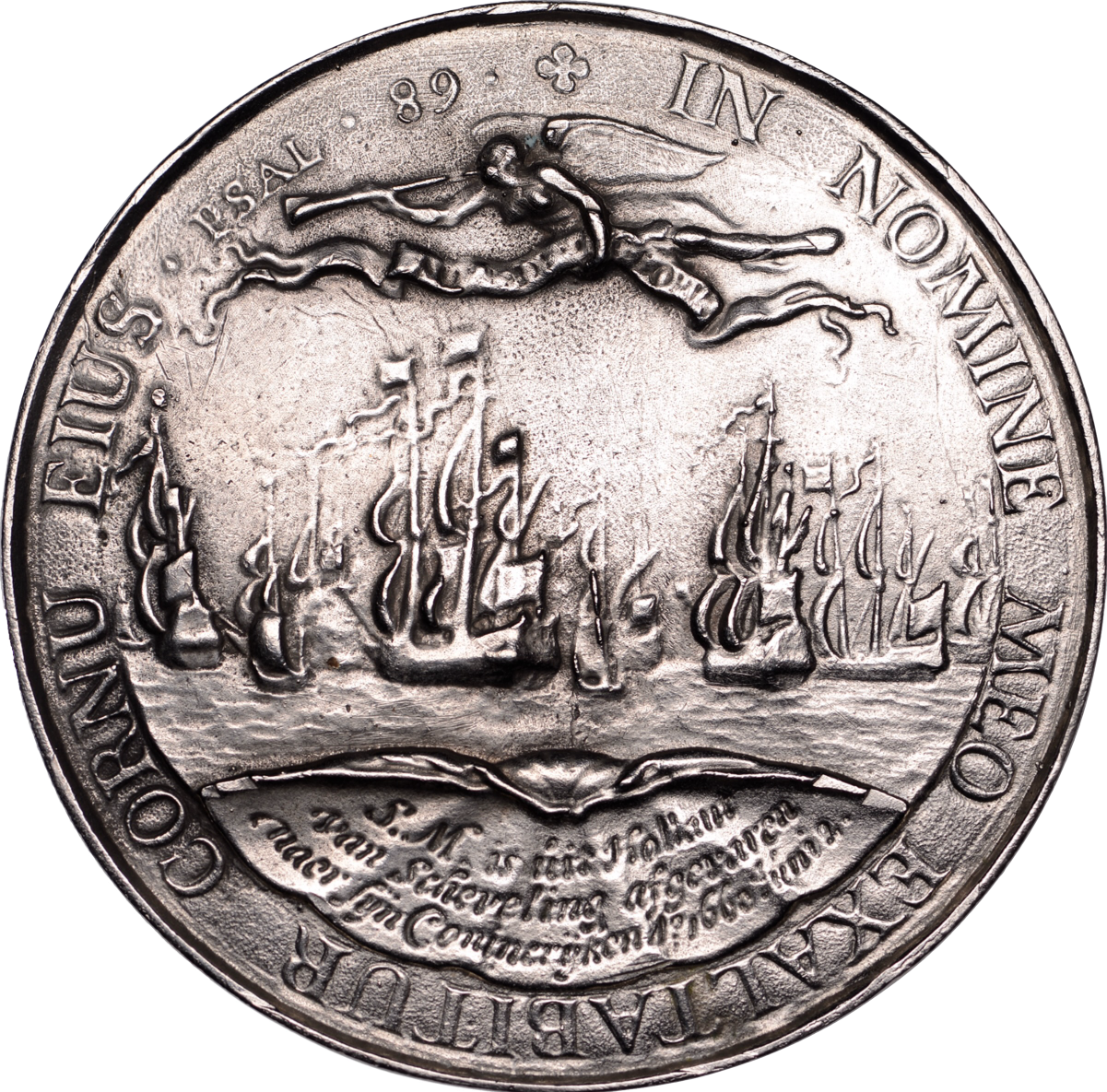 1660 Charles II Embarkation at Scheveningen, a later cast 70mm white metal medal cf. MI I 455/44 E210