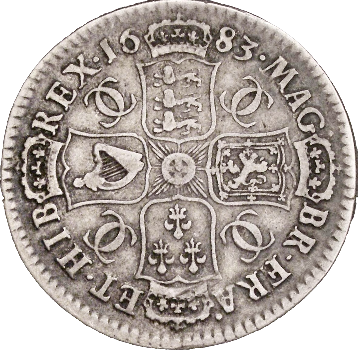 1683 Halfcrown S3367 ESC 497 Scarce F/GF