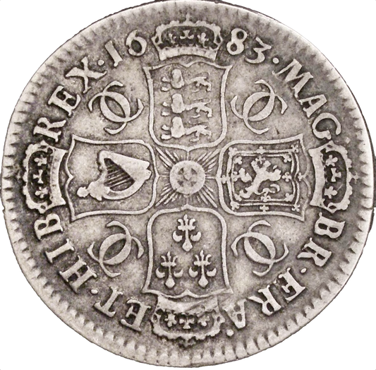 1683 Halfcrown S3367 ESC 497 Scarce F/GF