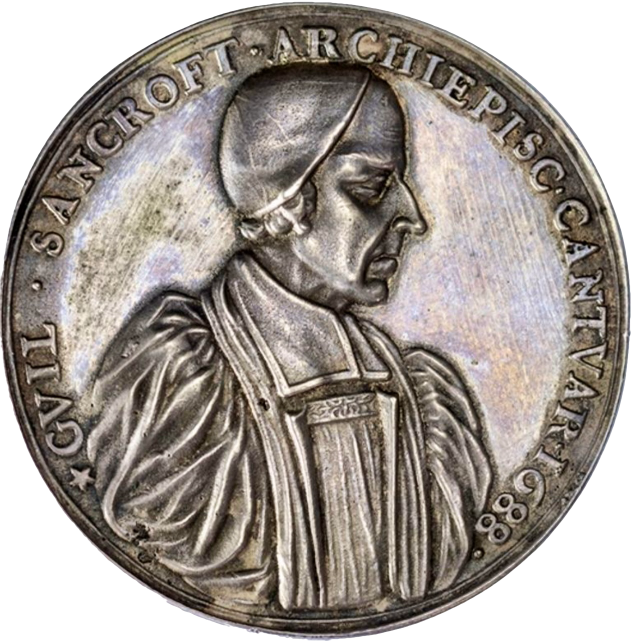1688 Archbishop Sancroft and the Bishops 50mm silver medal MI 622/37 E288b
