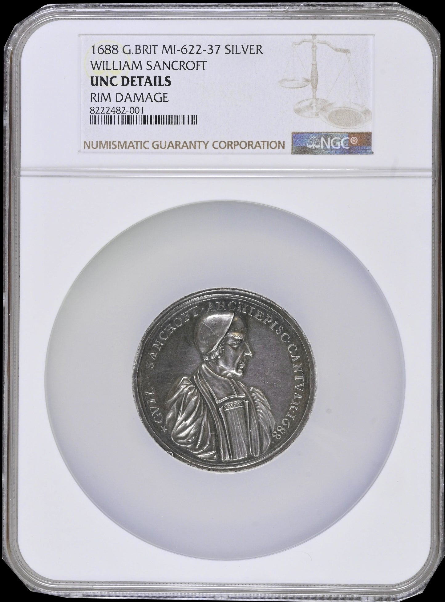1688 Archbishop Sancroft and the Bishops 50mm struck silver medal MI 622/37 E288a
