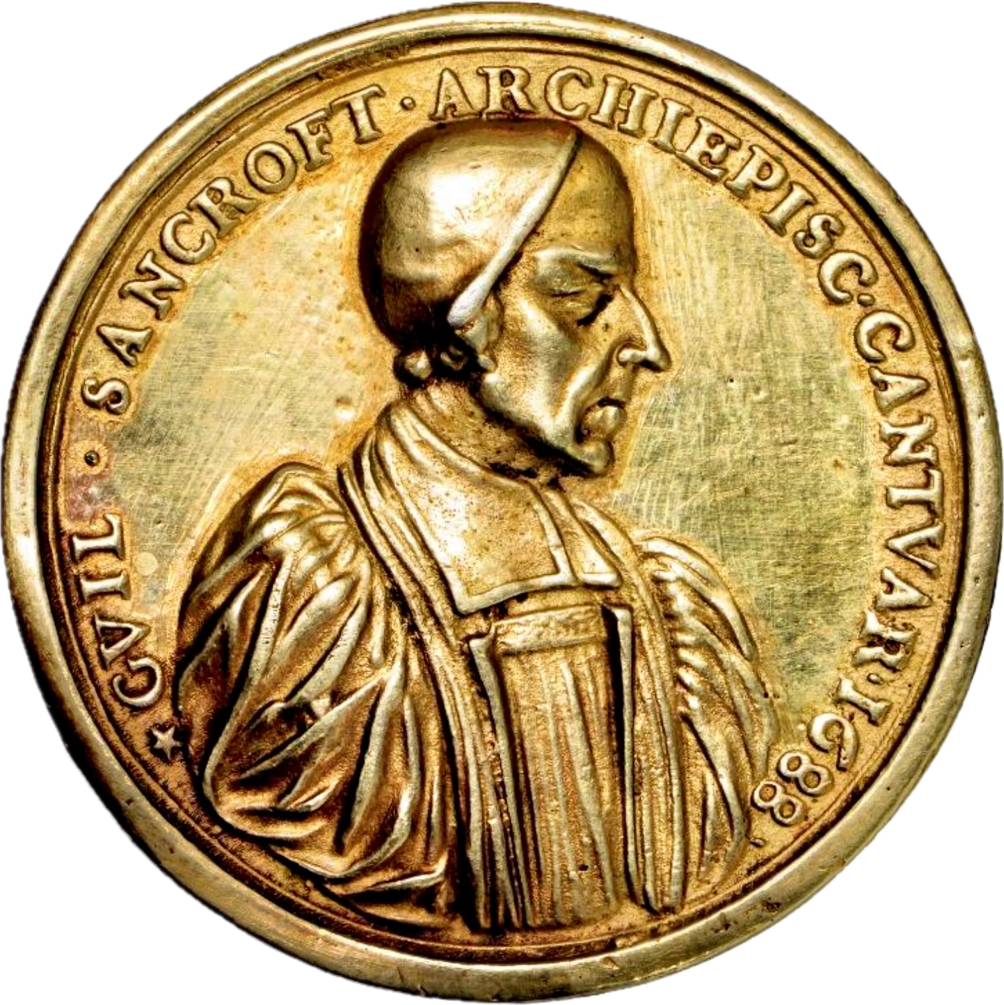 1688 Archbishop Sancroft and the Bishops 50mm gilt silver medal MI 622/37 E288b