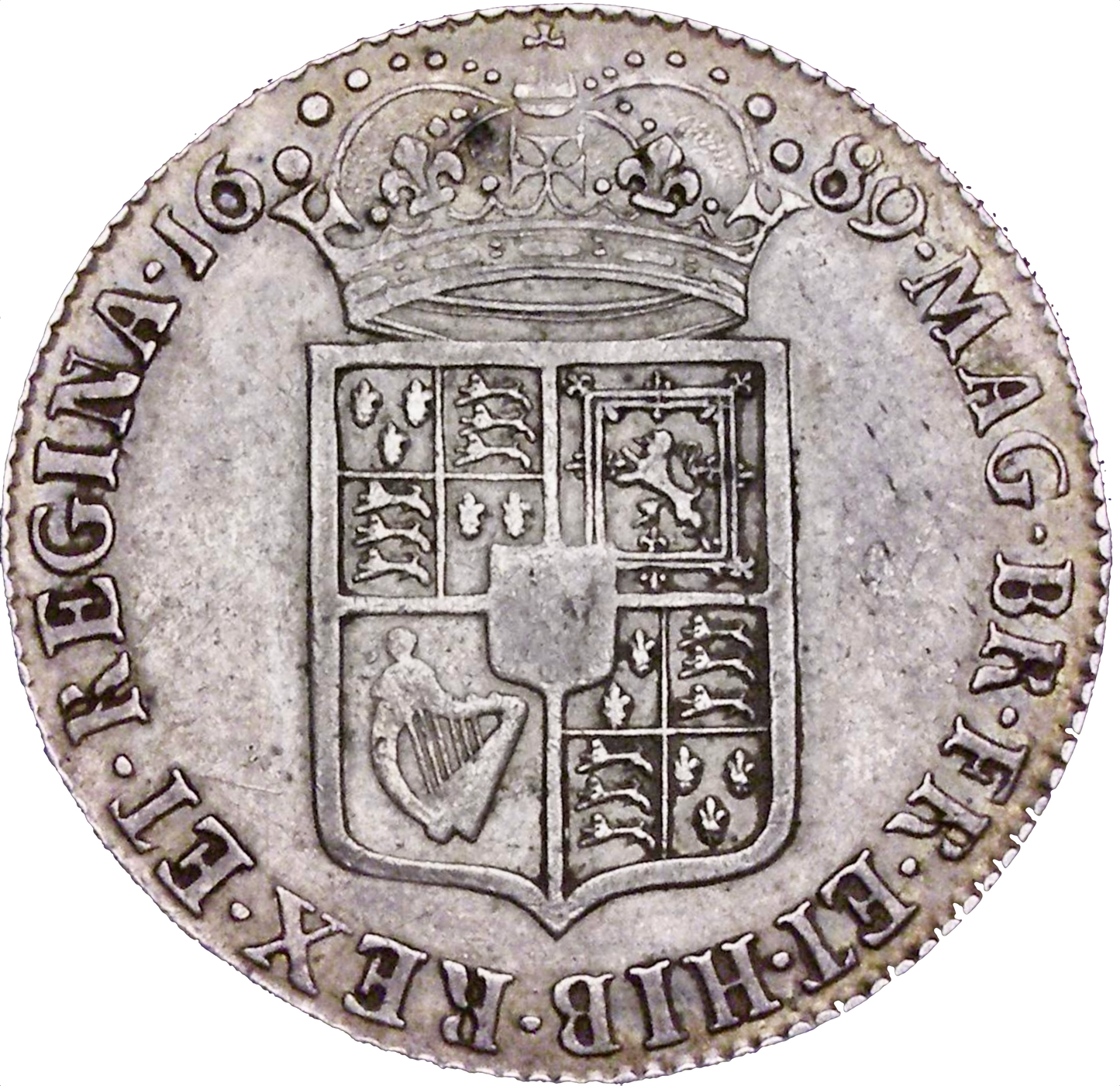 1689 Halfcrown S3435 ESC 839 VF