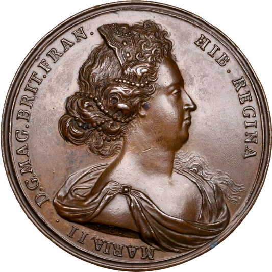 1695 Queen Mary tribute 59mm bronze medal MI 112/345, rare