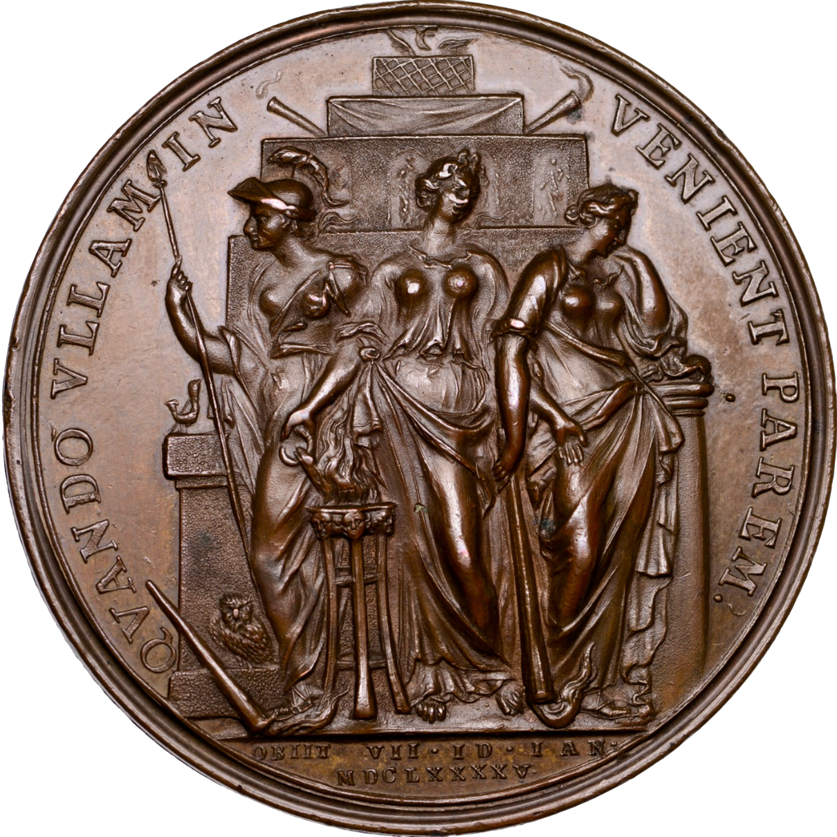 1695 Queen Mary tribute 59mm bronze medal MI 112/345, rare