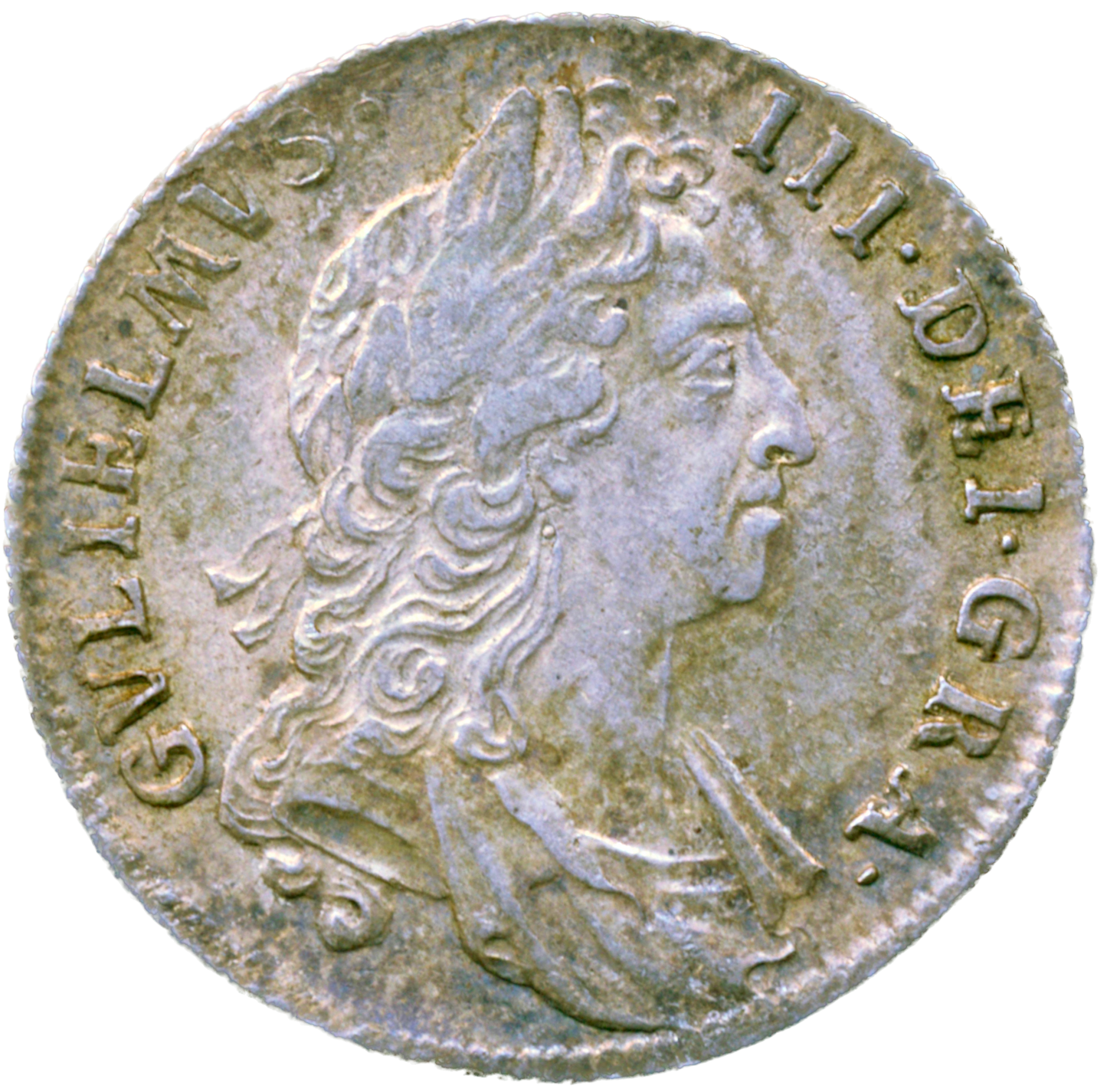1696 Shilling First bust E over ? in DEI S3497 ESC 1104var GVF