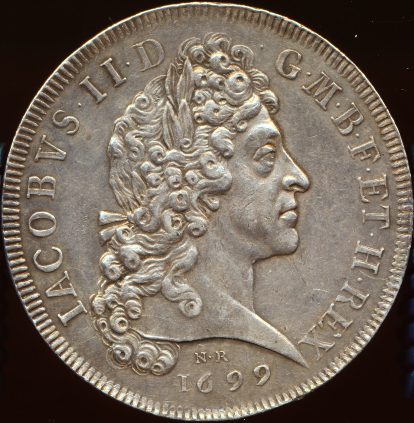 1699 Legitimacy of Jacobite Succession, James II and Prince James 36mm silver medal MI 202/515 E379