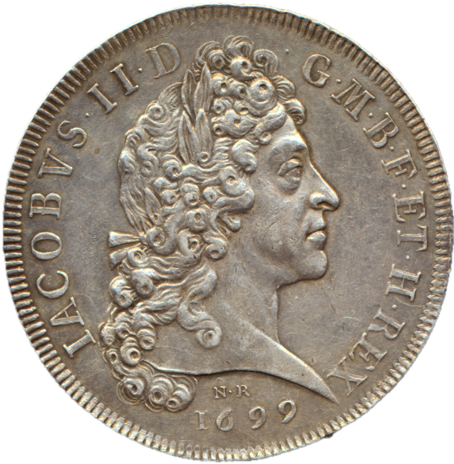 1699 Legitimacy of Jacobite Succession, James II and Prince James 36mm silver medal MI 202/515 E379