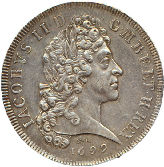 1699 Legitimacy of Jacobite Succession, James II and Prince James 36mm silver medal MI 202/515 E379