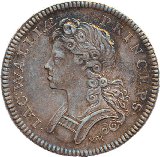 1699 Legitimacy of Jacobite Succession, Prince James 27mm silver medal MI 204/519 E381