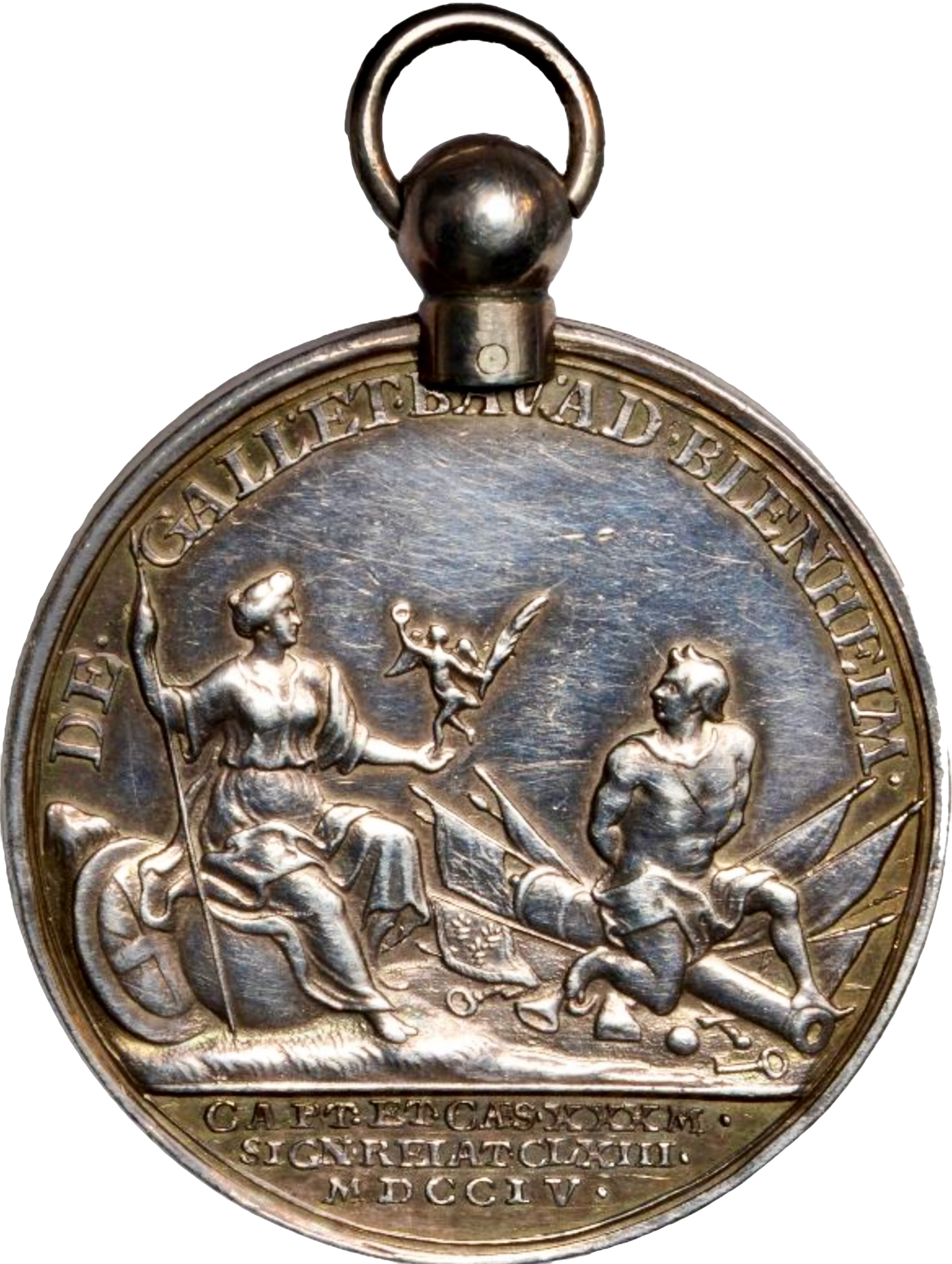 1704 Battle of Blenheim 34.5mm silver medal by Croker E409 MI 256/49