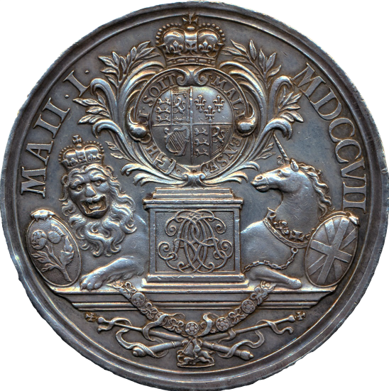 1707 Union of England and Scotland 44mm silver medal MI 295/107 E424a