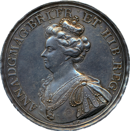 1707 Union of England and Scotland 44mm silver medal MI 295/107 E424a