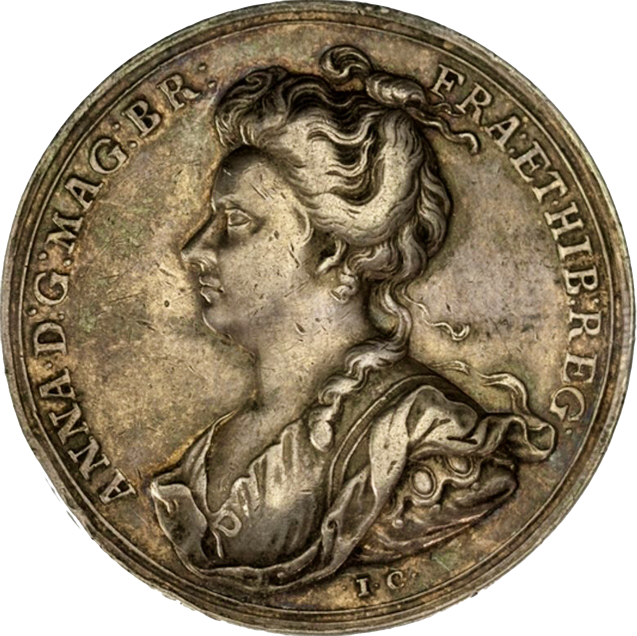 1707 Union of England and Scotland 34mm silver medal MI 296/111 E425