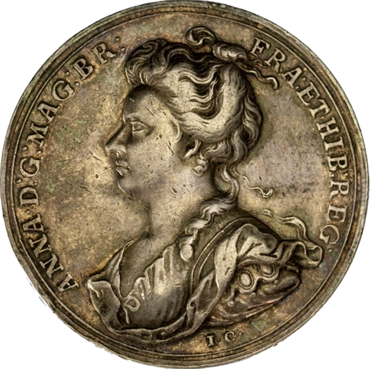 1707 Union of England and Scotland 34mm silver medal MI 296/111 E425