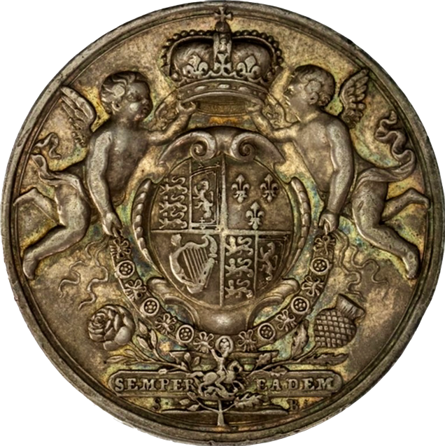 1707 Union of England and Scotland 34mm silver medal MI 296/111 E425