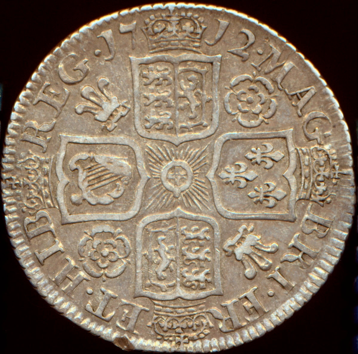 1712 Shilling Fourth bust Roses and plumes S3617 ESC 1410 NVF/VF