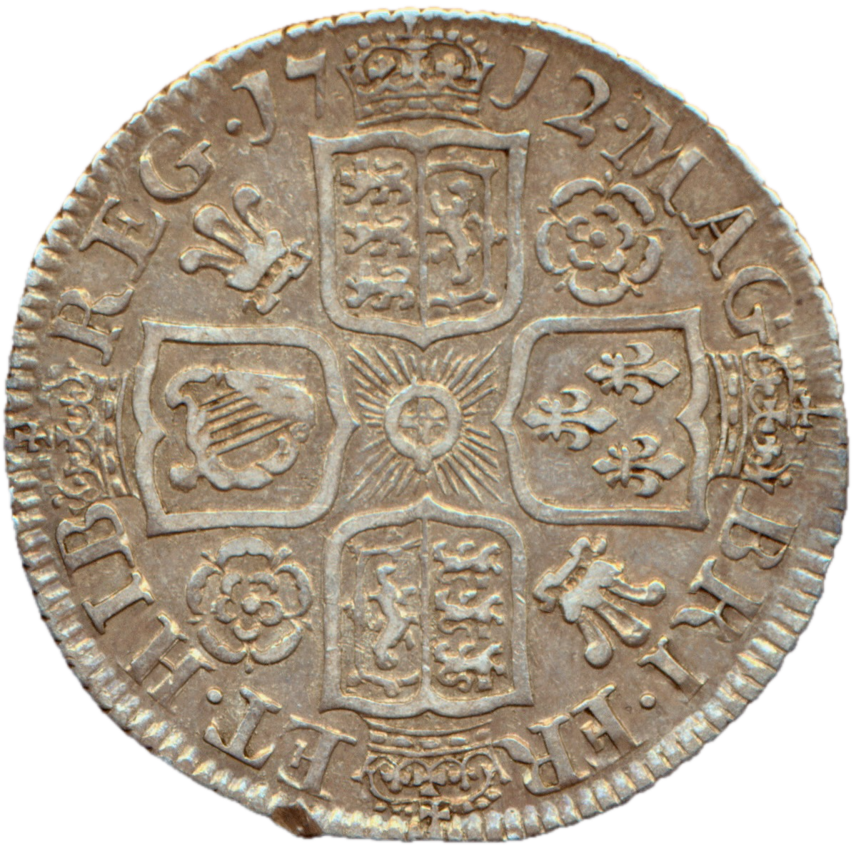 1712 Shilling Fourth bust Roses and plumes S3617 ESC 1410 NVF/VF