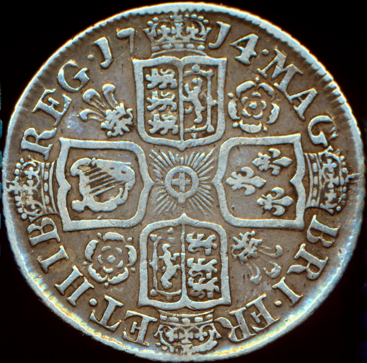 1714 Shilling Fourth bust Roses and plumes S3617 ESC 1412 NVF