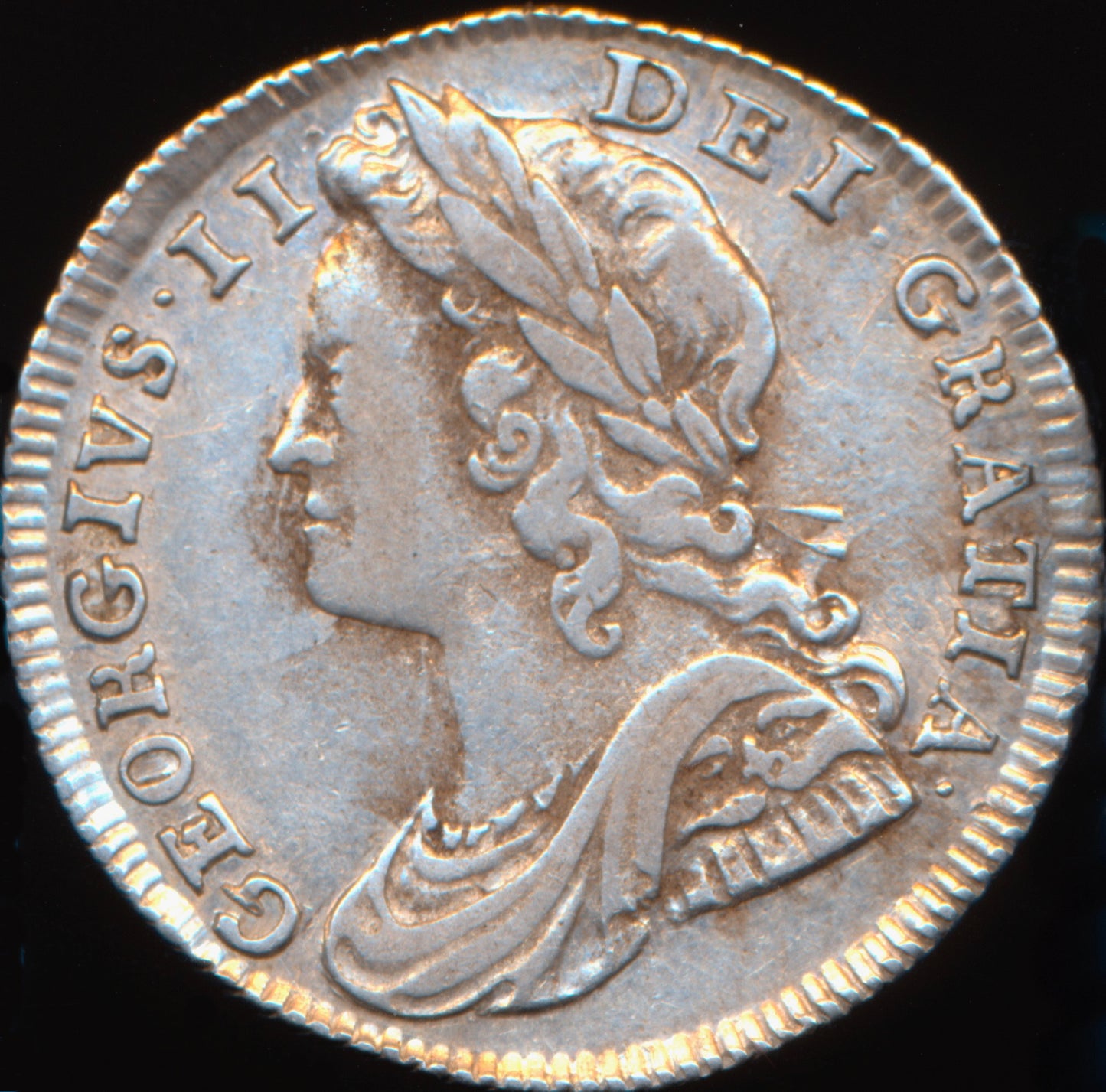 1734 Sixpence Young head Roses and plumes S3707 ESC 1744 Rare (R2) VF