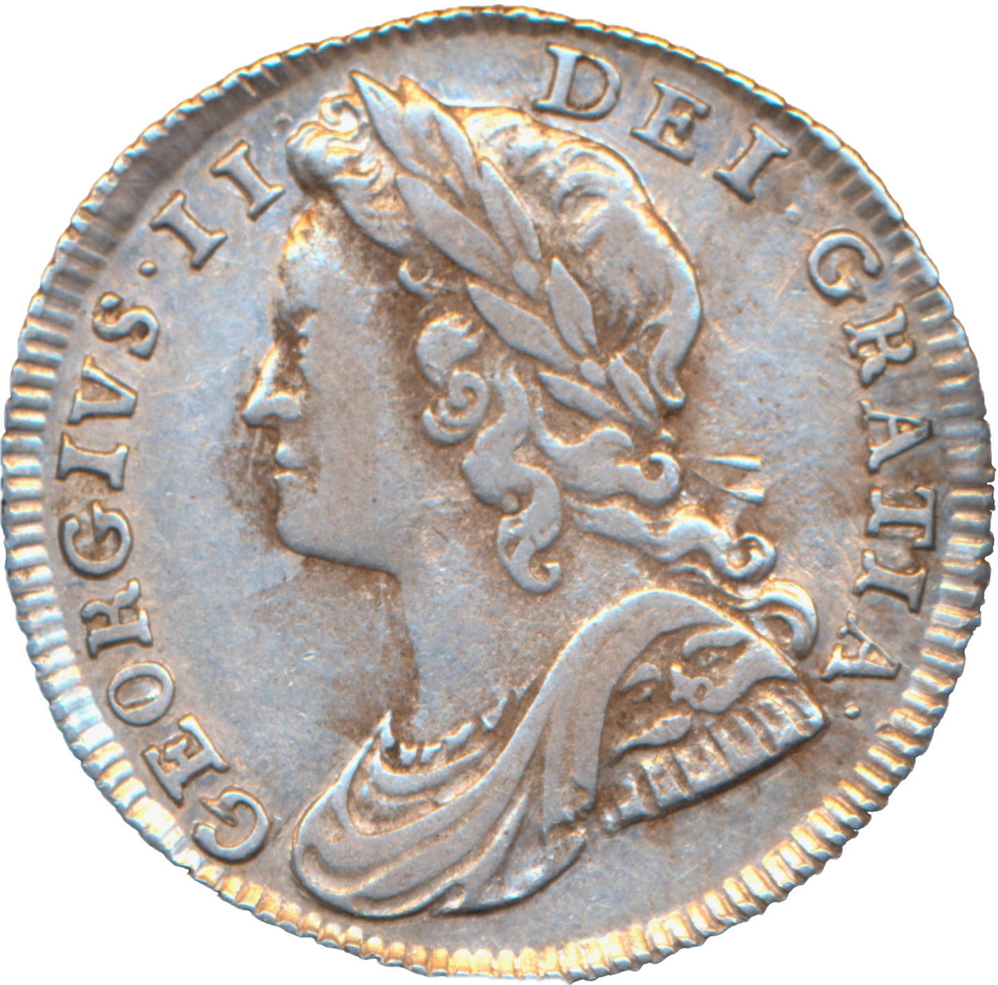 1734 Sixpence Young head Roses and plumes S3707 ESC 1744 Rare (R2) VF