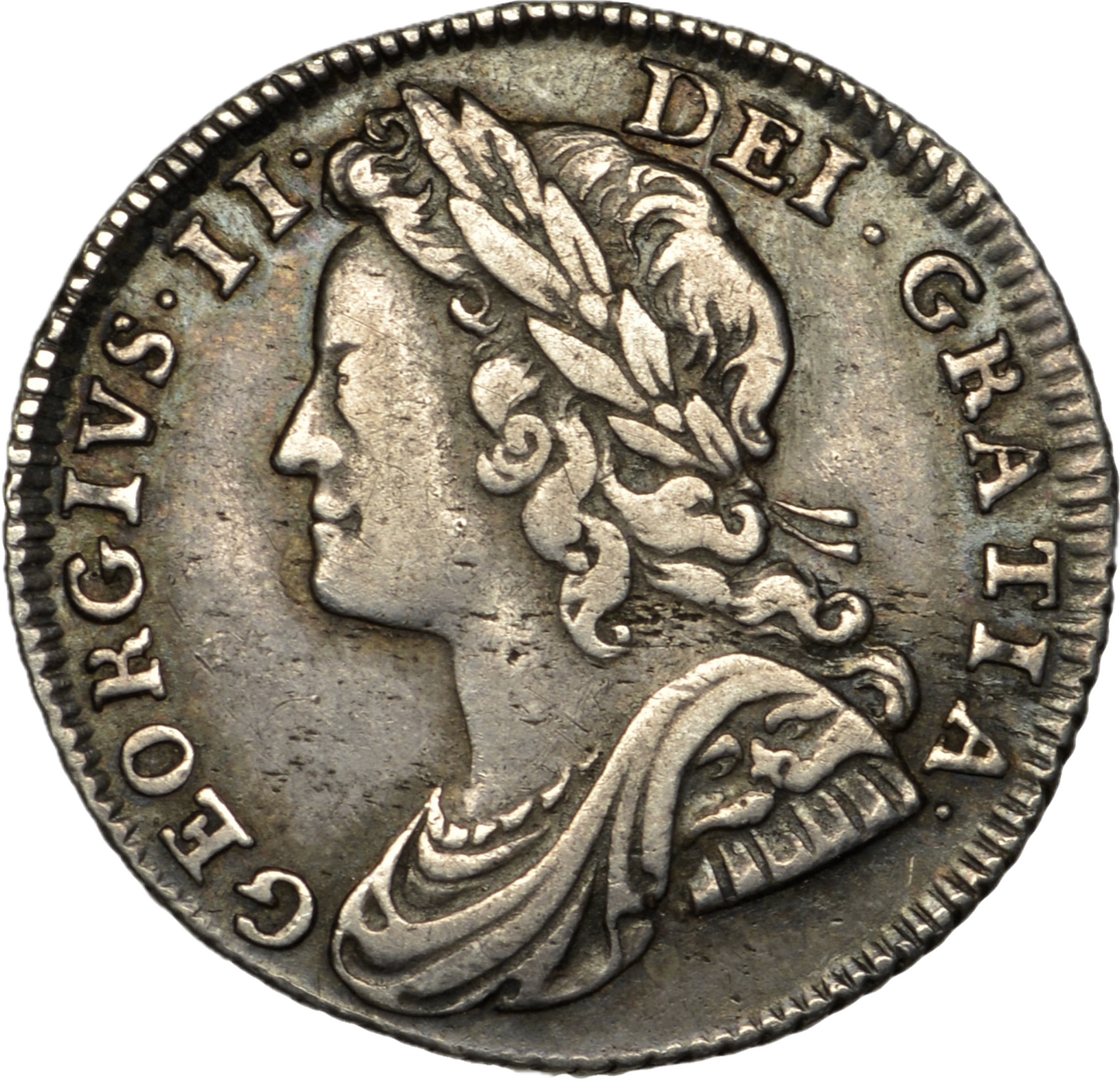 1735 Sixpence Young head Roses and plumes S3707 ESC 1745 Very rare (R2) VF