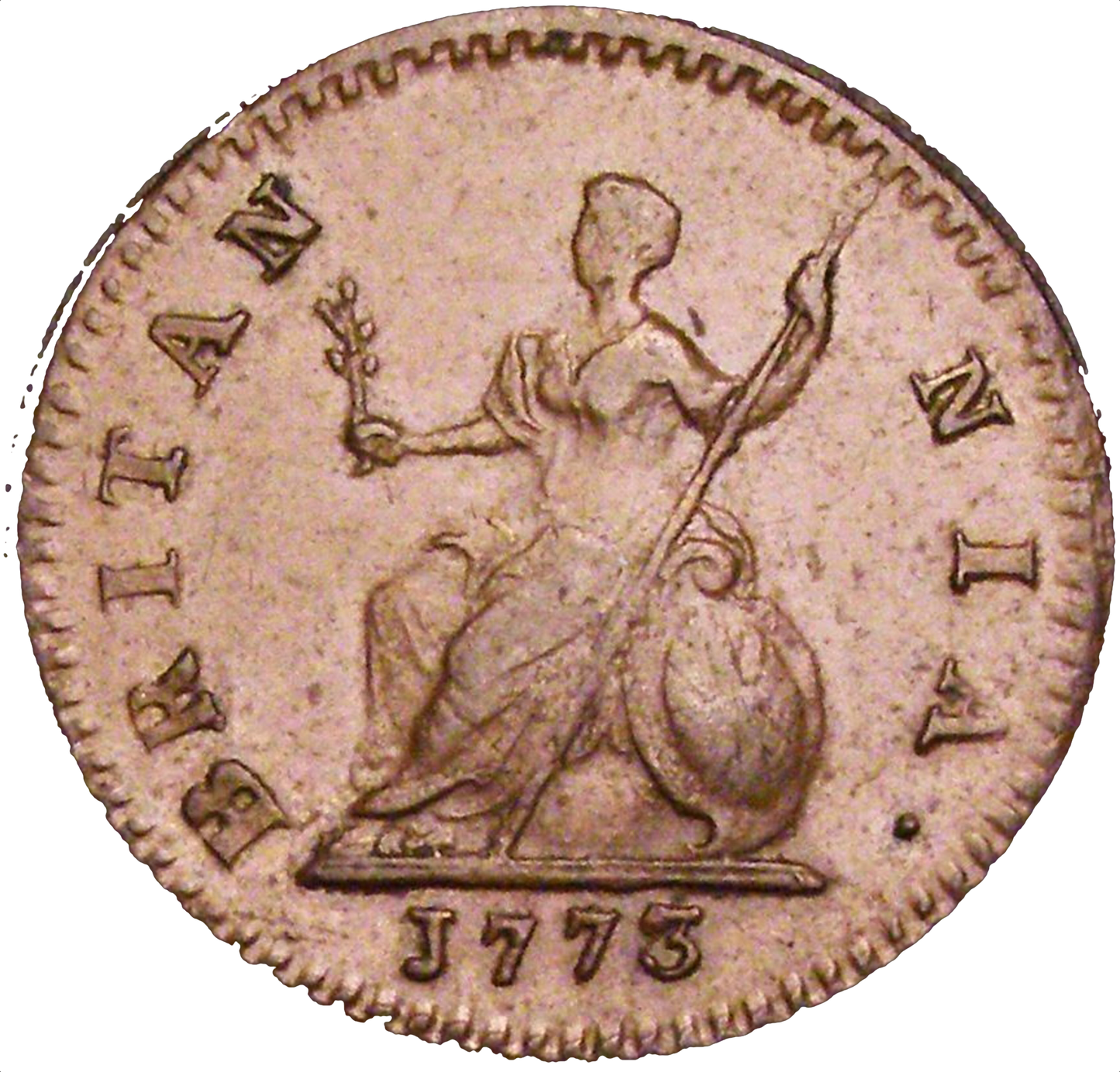 1773 Farthing S3775 BMC 914* Obverse 2 No stop after REX EF Very rare