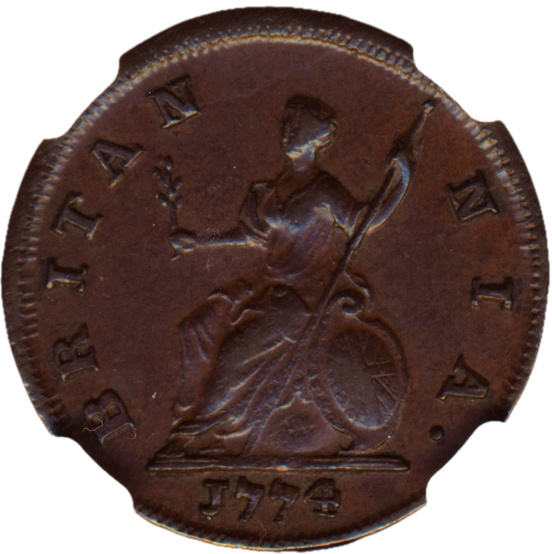 1774 Farthing S3775 BMC 915 AU 55 BN