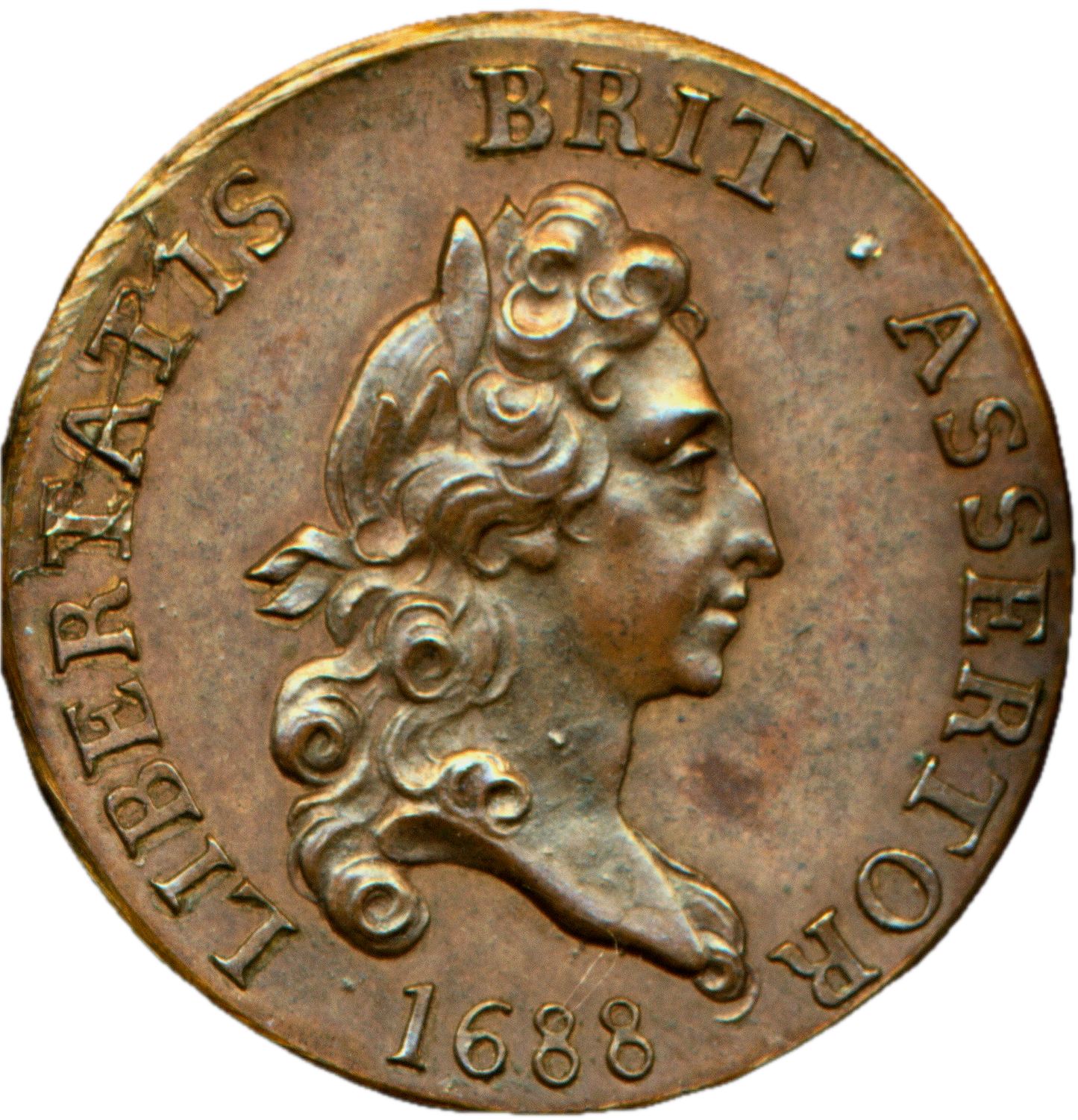 1788 Centenary of the Glorious Revolution 18mm uniface bronze medal Very rare