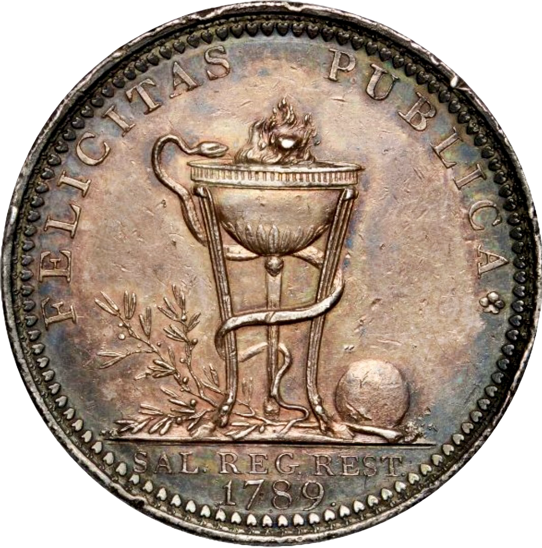 1789 George III Recovery of health 34.5mm silver medal BHM 311 Eimer 827