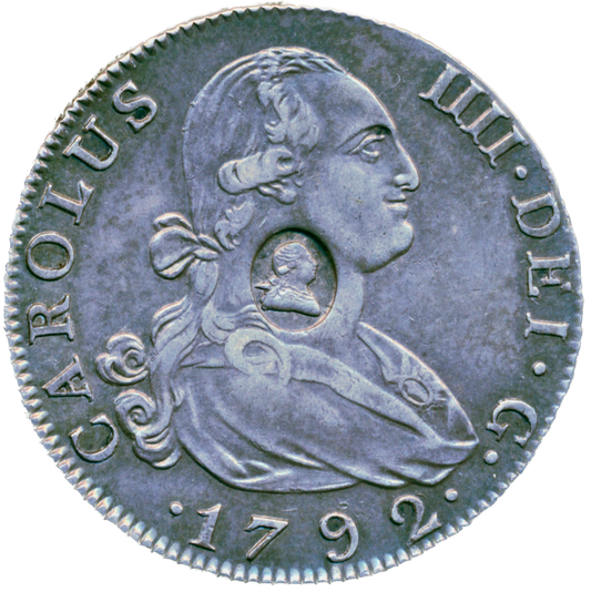 1792 Half Dollar S3767 Oval Countermark Madrid mint ESC 1875 GVF