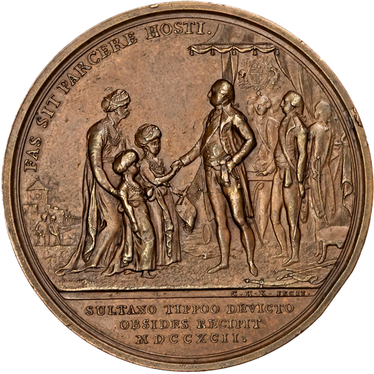 1793 Defeat of Sultan Tippoo 48mm copper medal by C.H. Küchler BHM 363 E845