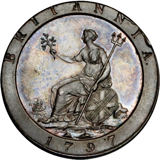 1797 Penny S3777 BMC 1132 10 leaves UNC MS 62 BN
