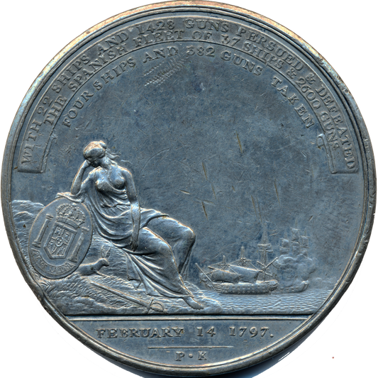 1797 Battle of Cape St Vincent 48mm white metal medal by JG Hancock BHM 435 E881 RR