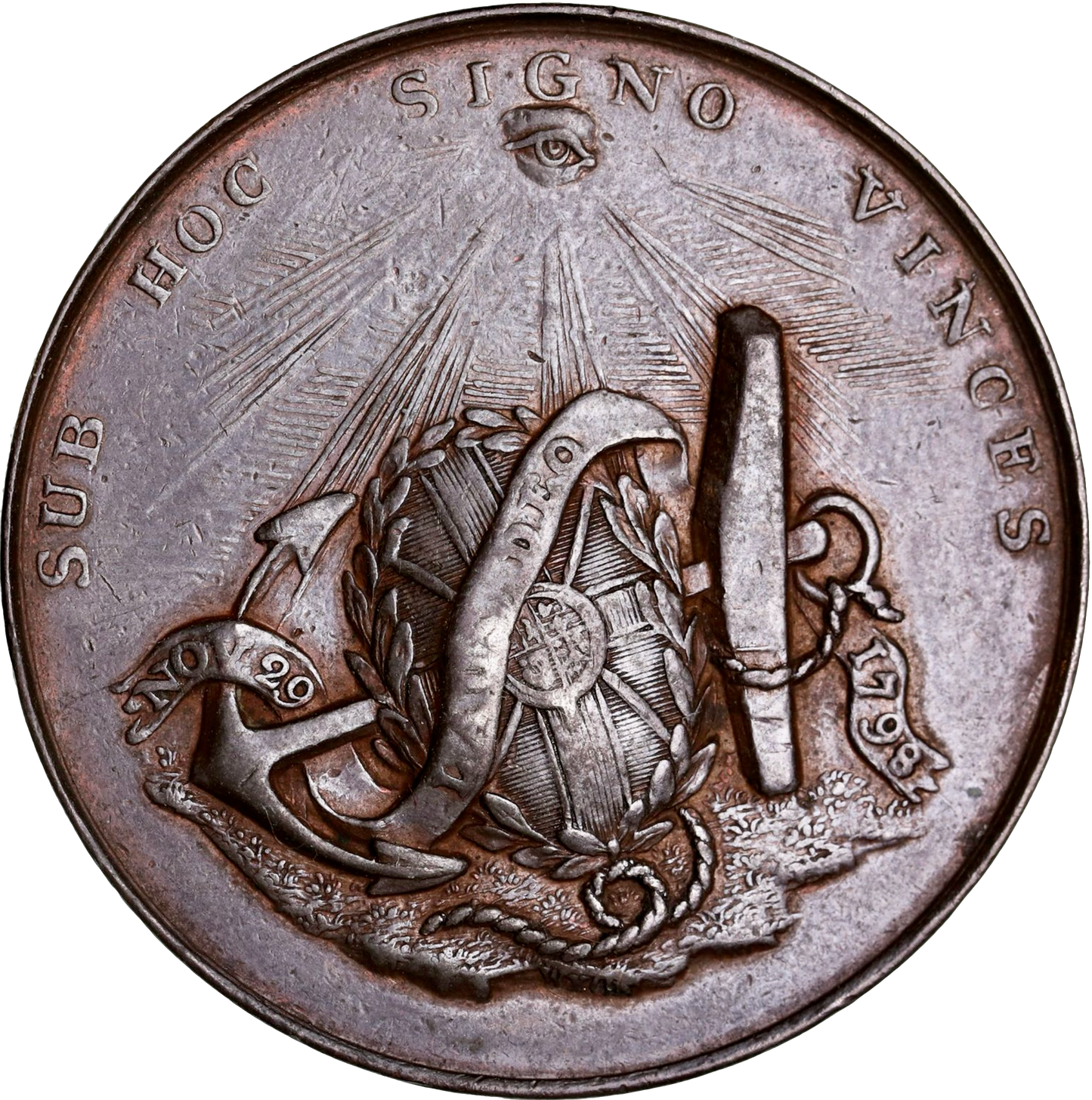 1798 Battle of the Nile Triumphal Entry Of Ferdinand Iv into Rome 38mm bronze medal BHM 450 E892