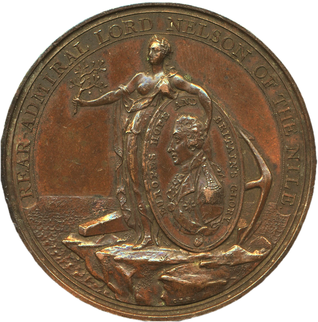 1798 Battle of the Nile Davison's 47mm bronze medal BHM 447 E890