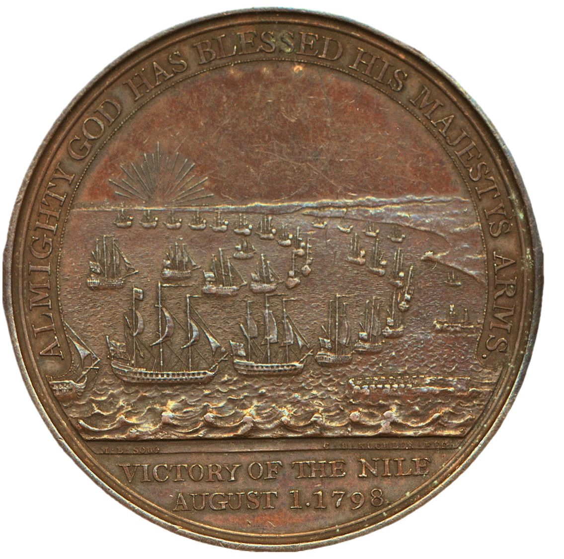 1798 Battle of the Nile Davison's 47mm bronze medal BHM 447 E890