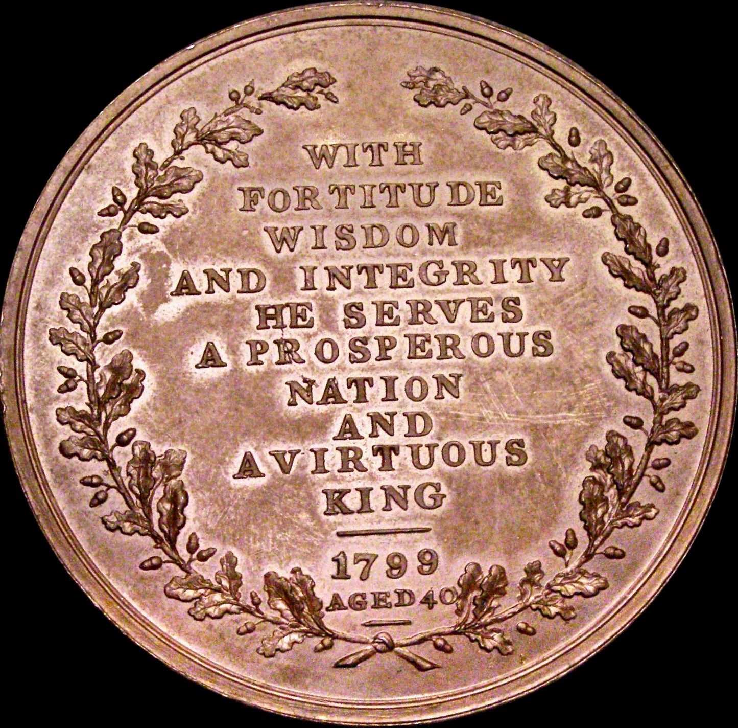 1799 William Pitt, First Lord of the Treasury 54mm copper medal by JG Hancock BHM 470 E912