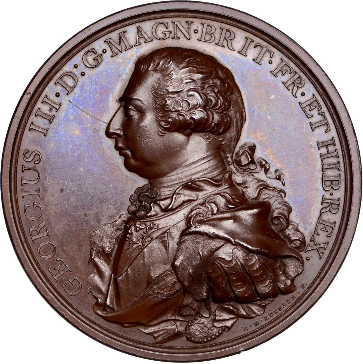 1800 George III Preserved from Assassination 48mm copper medal BHM 483 E916
