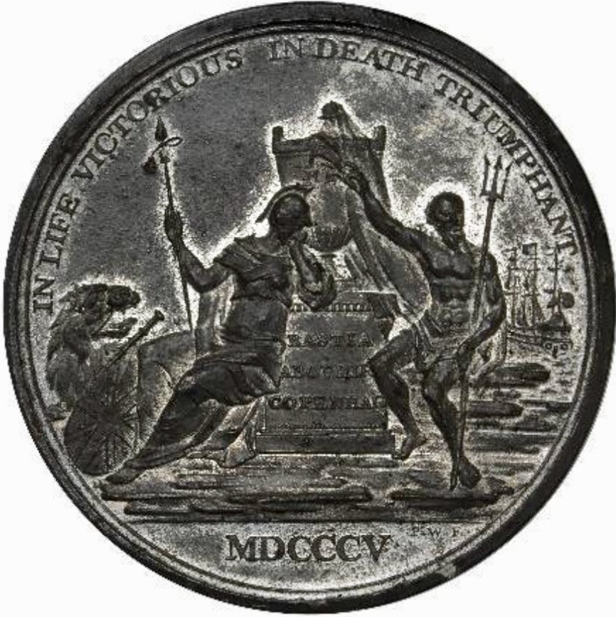 1805 Death of Nelson 52mm white metal medal BHM 579 E958