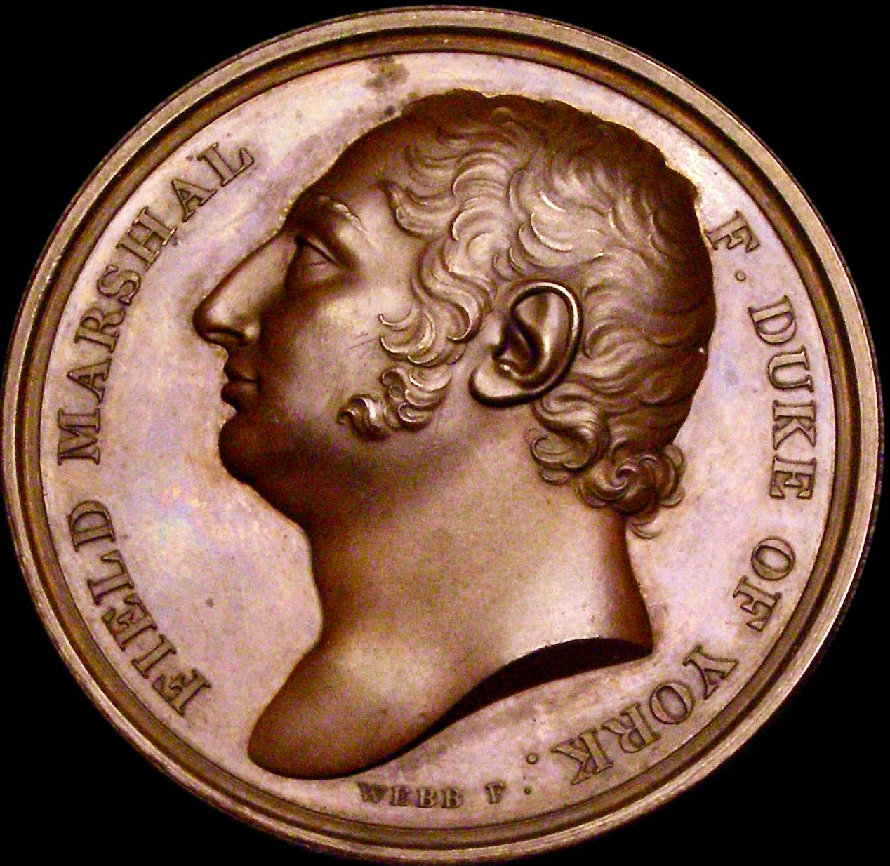 1813 Presentation of Colours 41mm copper medal by T Webb BHM 769 E1035